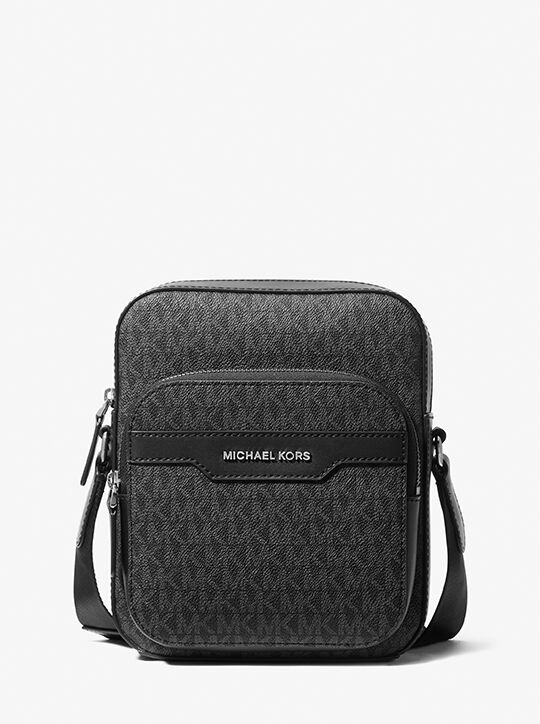 michael kors hudson mini signature logo flight bag