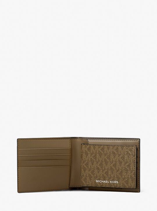 Harrison Logo Billfold Wallet With Passcase michael kors harrison logo billfold wallet with passcase