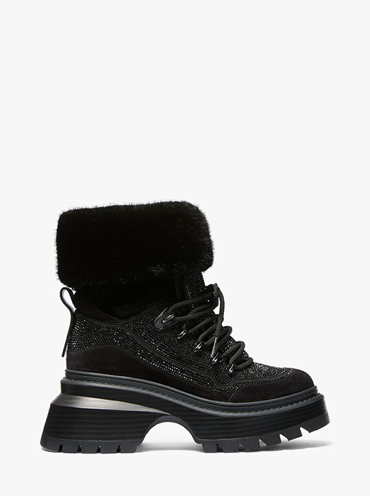 Shiloh Embellished Mixed-Media Boot michael kors shiloh embellished mixed media boot