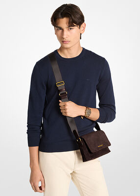 michael kors hudson mini suede messenger bag