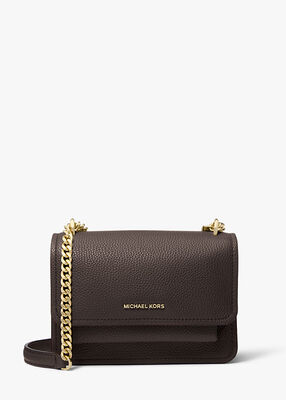 michael kors حقيبة كتف كلير صغيرة من الجلد المحبب قابلة للتحويل