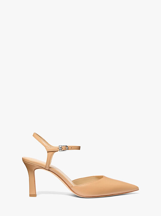 michael kors amara leather mid pump