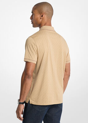 michael kors signature logo cotton jersey polo shirt