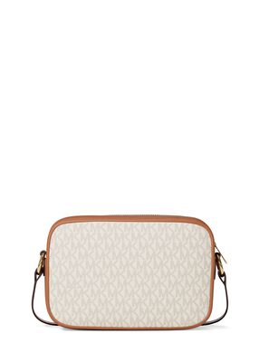 michael kors jet set travel large signature logo camera crossbody bag