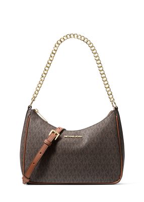michael kors jet set travel large signature logo convertible crossbody bag