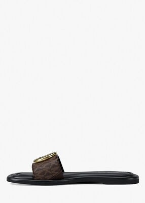 michael kors milan signature logo slide sandal