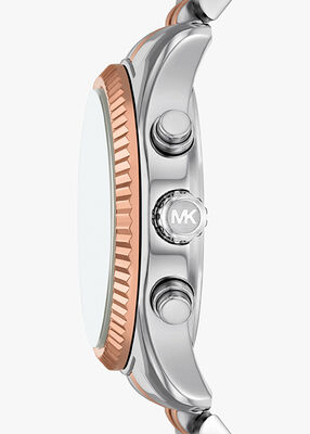 michael kors ساعة ليكسينغتون ثنائية اللون
