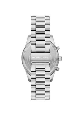 michael kors oversized lexington silver tone watch