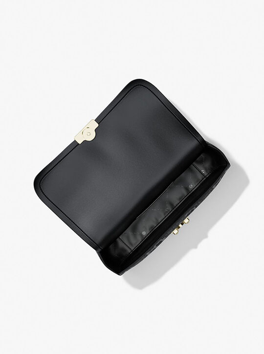 michael kors tribeca large snake embossed leather shoulder bag