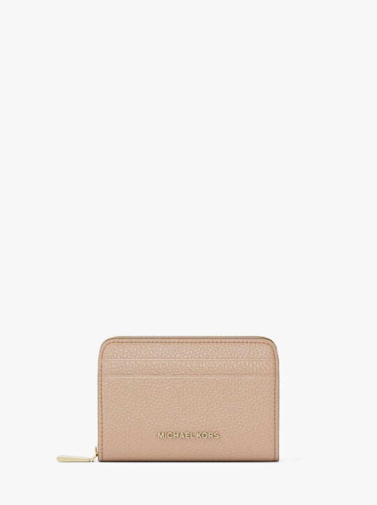 Jet Set Small Pebbled Leather Zip-Around Card Case michael kors jet set small pebbled leather zip around card case