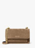 michael kors claire large suede shoulder bag