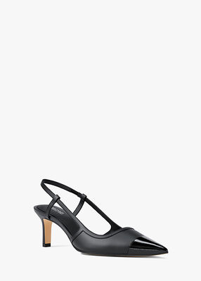 michael kors alora leather slingback pump