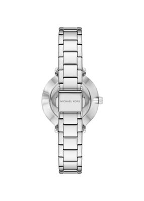michael kors mini pyper pav  silver tone watch and jewelry gift set