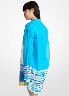 michael kors x christina zimpel cotton lawn shirtdress