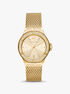 Lennox Pavé Gold-Tone Mesh Watch michael kors lennox pav gold tone mesh watch