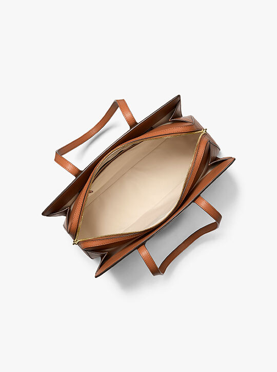 michael kors حقيبة ليلى متوسطة الحجم من الجلد