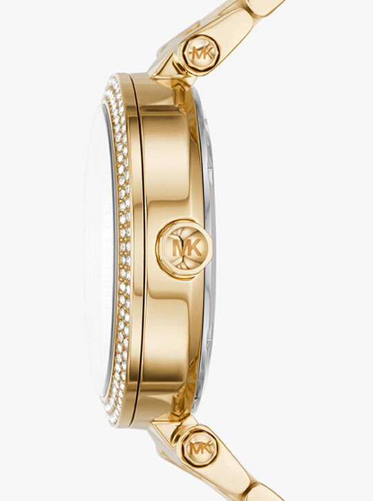 Parker Pavé Gold-Tone Logo Watch michael kors parker pav gold tone logo watch