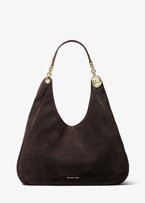 michael kors ellie large suede shoulder bag