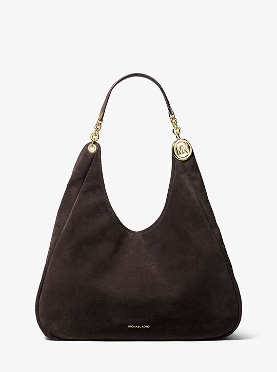 michael kors ellie large suede shoulder bag