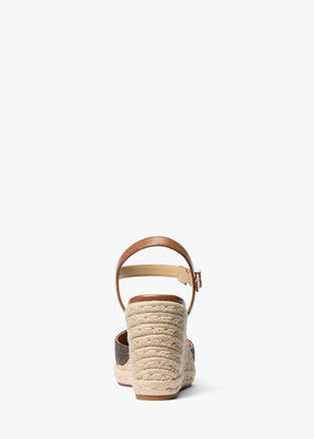 michael kors kenzie signature logo espadrille wedge