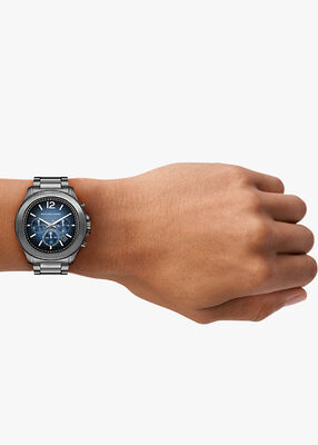 michael kors oversized sage gunmetal watch