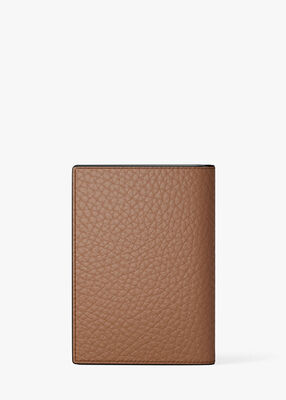 michael kors hudson pebbled leather folio card case