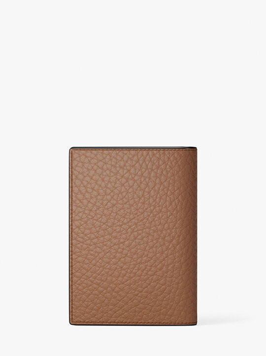 michael kors hudson pebbled leather folio card case