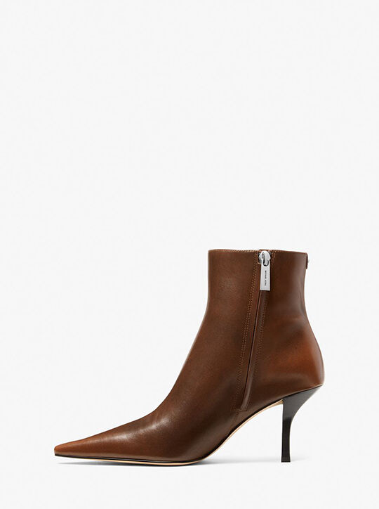 michael kors selina burnished leather ankle boot