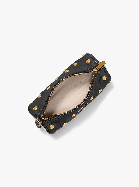 michael kors izzy small studded pebbled leather barrel pochette