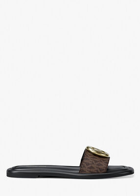michael kors milan signature logo slide sandal