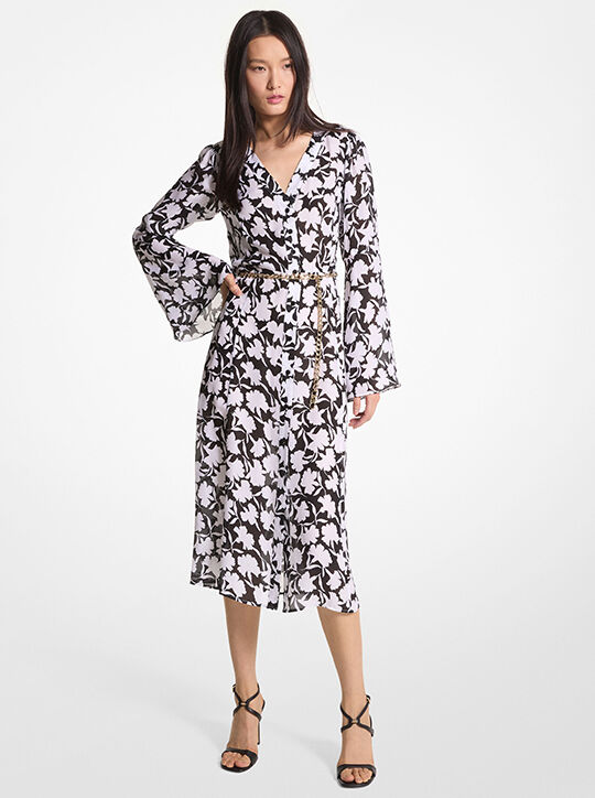Floral Georgette Midi Dress michael kors floral georgette midi dress