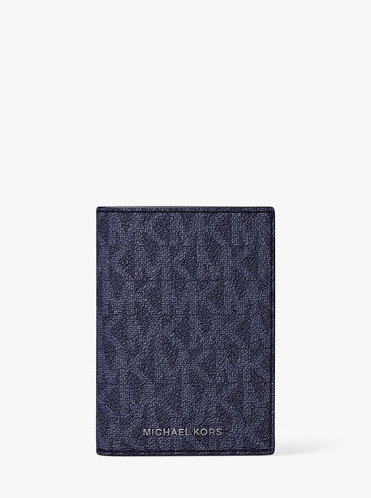 Hudson Signature Logo Folio Card Case michael kors hudson signature logo folio card case