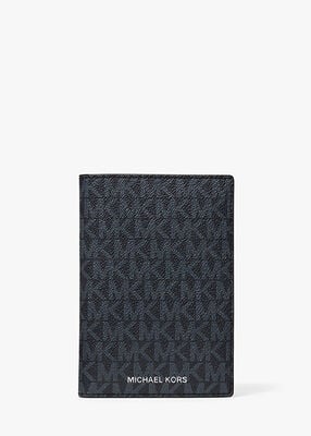 michael kors logo passport wallet