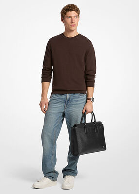 michael kors حقيبة إديسون متوسطة الحجم مصنوعة من الجلد المقاوم للخدش