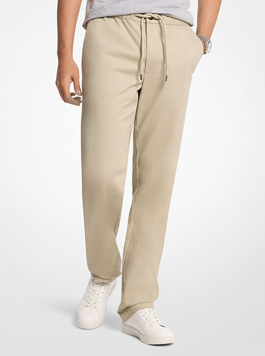 Stretch Cotton Drawstring Trousers michael kors stretch cotton drawstring trousers