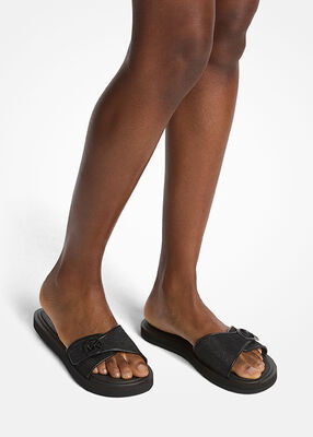 michael kors glitter chain mesh slide sandal