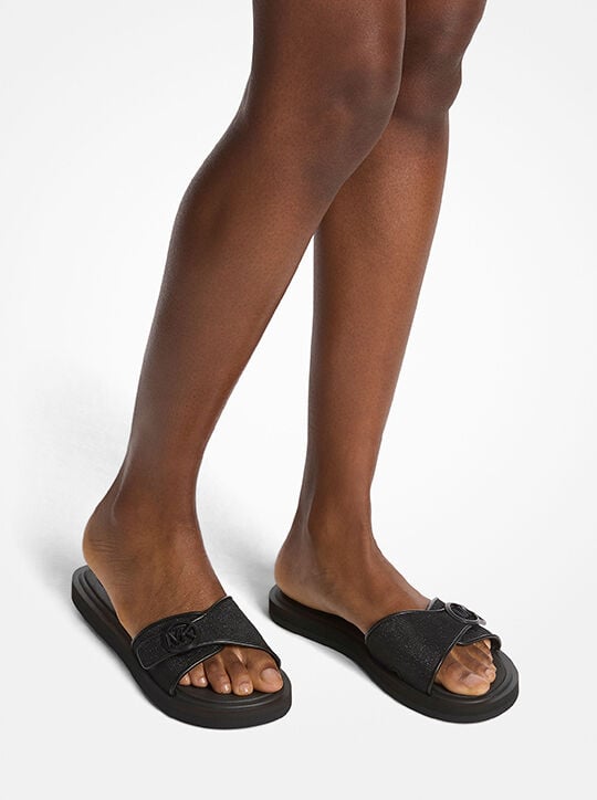 Glitter Chain Mesh Slide Sandal michael kors glitter chain mesh slide sandal