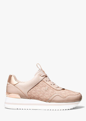 michael kors raina signature logo platform trainer
