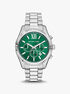 michael kors oversized lexington silver tone watch