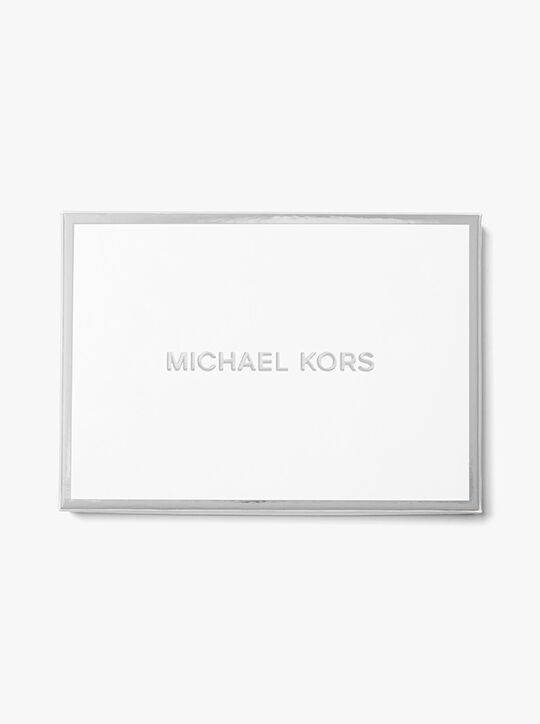 michael kors حافظة بطاقات جيت سيت  من الجلد المعدني المحبب