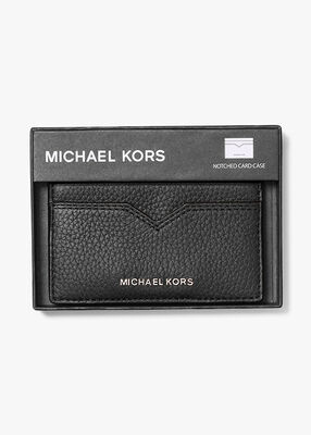 michael kors hudson pebbled leather card case