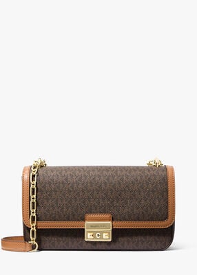 michael kors tribeca large signature logo shoulder bag