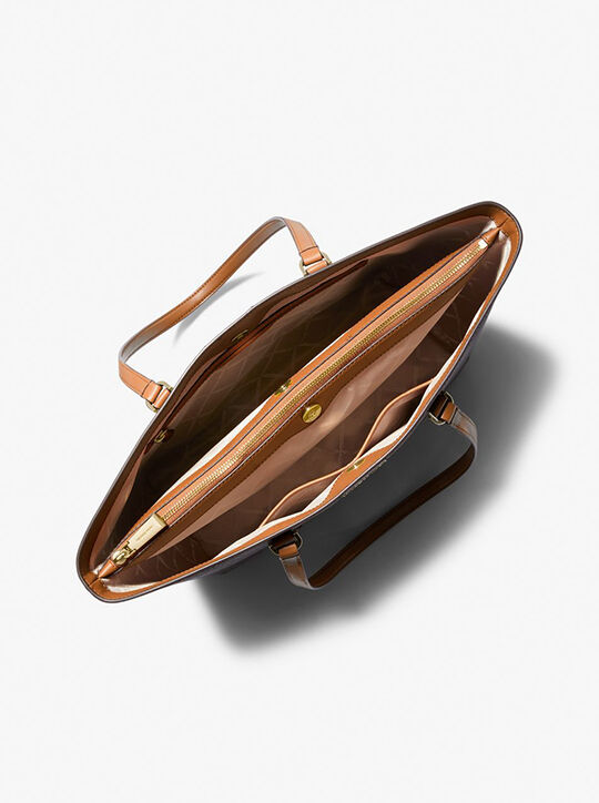 michael kors temple large signature logo tote bag