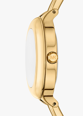 michael kors izzy three hand gold tone watch