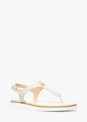 michael kors val signature logo thong sandal