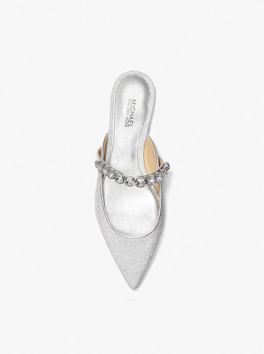 Jessa Flex Embellished Glitter Mesh Mule michael kors jessa flex embellished glitter mesh mule