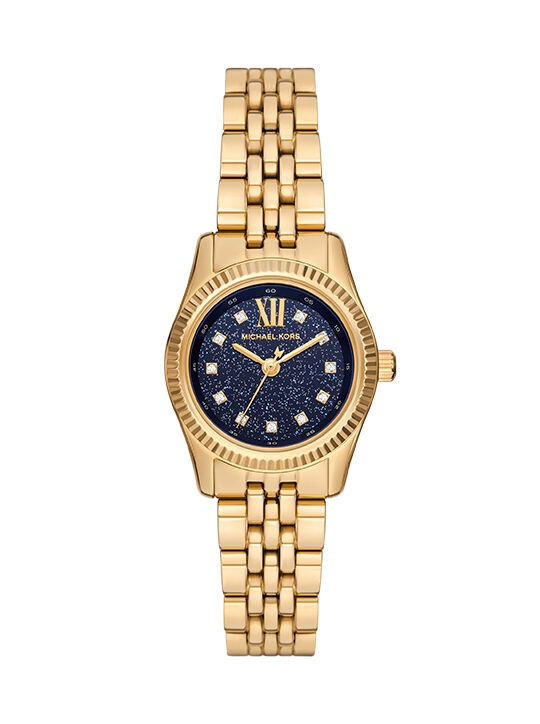 Michael Kors Lexington Three-Hand Gold-Tone Stainless Steel Watch michael kors lexington three hand gold tone stainless steel watch