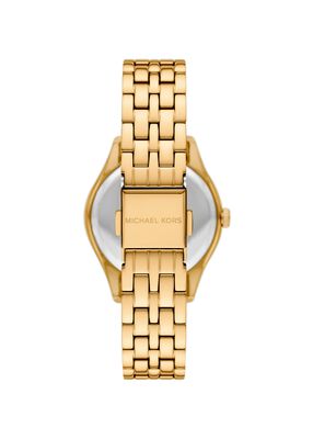 michael kors mini harlowe pav  gold tone watch