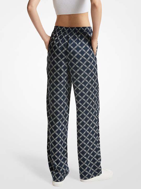 Empire Logo Print Satin Pajama Pants michael kors empire logo print satin pajama pants