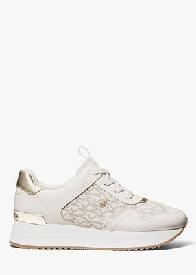 michael kors raina signature logo platform trainer